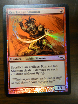 MTG FOIL Mirrodin Red Common Krark-Clan Shaman NM Condition - Image 1