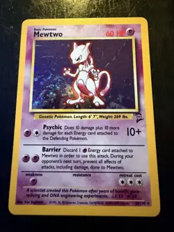 Mewtwo 010/102 Base Set Holo Rare Pokemon TCG 2000 The Pokemon Company English - Image 1