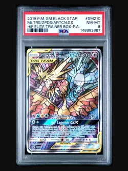 2019 POKEMON SM BLACK STAR PROMO #SM210 MLTRS/ZPDS/ARTCN.GX HIF ELITE PSA 8 - Image 1