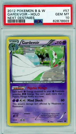 2012 Pokemon Black & White Next Destinies Gardevoir Holo #57 PSA 10 Gem Mint - Image 1