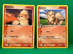 Pokemon Tcg Arcanine 1/12 & Growlithe 4/12 Minun EX Trainer Kit 2 Non Holo - Image 1