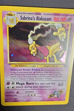 Pokemon TCG Gym Challenge Sabrina's Alakazam Holo Rare 16/132 80 HP 2000 English - Image 1