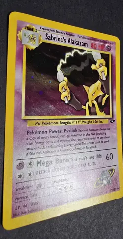 Pokemon TCG Gym Challenge Sabrina's Alakazam Holo Rare 16/132 80 HP 2000 English - Image 3