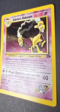 Pokemon TCG Gym Challenge Sabrina's Alakazam Holo Rare 16/132 80 HP 2000 English - Image 4