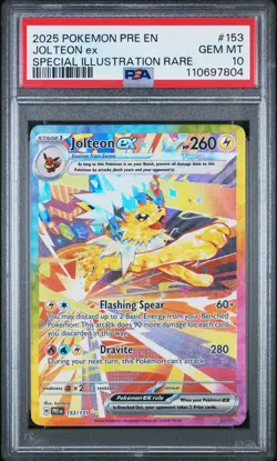 2025 POKEMON PRE EN-PRISMATIC EVOLUTIONS #153 JOLTEON EX PSA 10 - Image 1