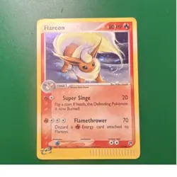 Pokemon Flareon EX Sandstorm 5/100 Holo Rare 80 HP Super Singe Flamethrower - Image 1