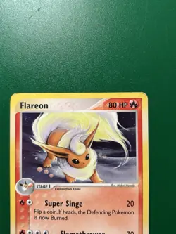 Pokemon Flareon EX Sandstorm 5/100 Holo Rare 80 HP Super Singe Flamethrower - Image 2