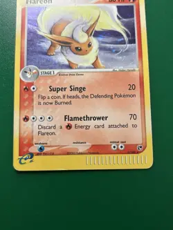 Pokemon Flareon EX Sandstorm 5/100 Holo Rare 80 HP Super Singe Flamethrower - Image 3