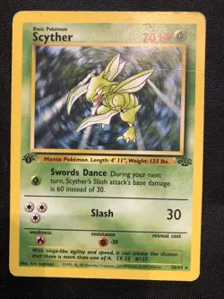 Pokemon Scyther 26/64 Non-Holo First Edition Jungle Set - Image 1