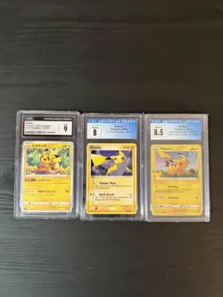 Lot of (3) Pokemon TCG Pikachu Pokemon CGC 8/8.5/9 SLABS - Image 1