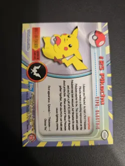 Pikachu #25 Topps Blue Label TV Animation Edition Non Holo Pokemon 1999 LP - Image 4