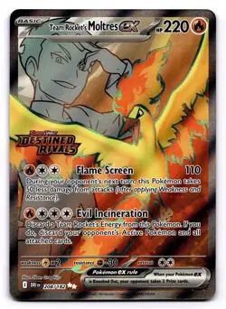 Team Rocket's Moltres ex (Destined Rivals Stamp) 208/182 Double Rare Pokemon TCG - Image 1