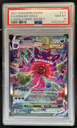 2021 Pokemon SWSH Fusion Strike Gengar VMAX #271/264 PSA 10 GEM MINT - Image 1