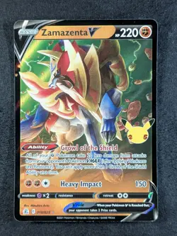 2021 Pokemon ZAMAZENTA V #018/025 Celebrations Ultra Rare English - Image 1