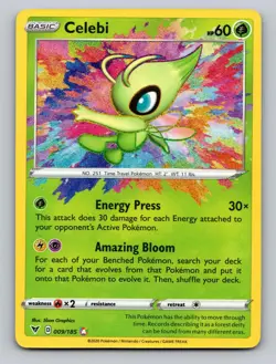 Celebi 009/185 Amazing Rare Vivid Voltage Pokemon NM - Image 1