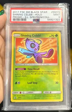 Pokemon Shining Celebi Black Star Promo SM79 Holo – PSA 9 Mint (2017) - Image 1