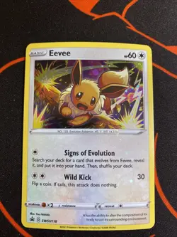 Pokemon TCG EEVEE SWSH118 Black Star PROMO Cosmo Holo NM/M Holo Bleed - Image 1