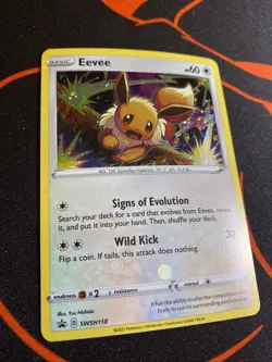 Pokemon TCG EEVEE SWSH118 Black Star PROMO Cosmo Holo NM/M Holo Bleed - Image 2