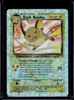 2002 Pokemon Legendary Dark Raichu Reverse Holo #7/110 - Image 1