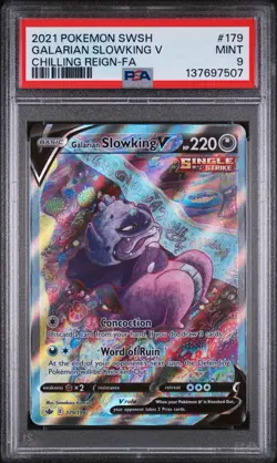 2021 Pokemon Galarian Slowking V PSA 9 Chilling Reign-FA #179/198 - Image 1