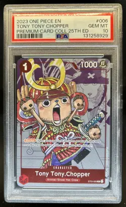 2023 One Piece EN Tony Tony Chopper Premium 25th #ST01-006 PSA 10 - Image 1