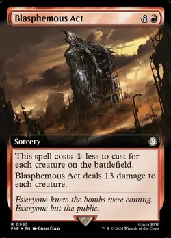 Blasphemous Act R Extended Art Surge Foil #993 | PIP Fallout | MTG - Image 1