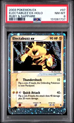 2003 POKEMON EX RUBY & SAPPHIRE #97 ELECTABUZZ EX-HOLO PSA 8 - Image 1