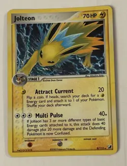 2005 Pokemon Jolteon EX Unseen Forces 8/115 - Holo Rare ⚡⚡See photos - Image 1