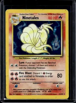 1999 Pokemon Unlimited Ninetales Rare Holo #12/102 - Image 1