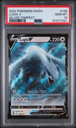 2022 Pokemon Silver Tempest Lugia V #138 PSA 10 GEM MINT - Image 1