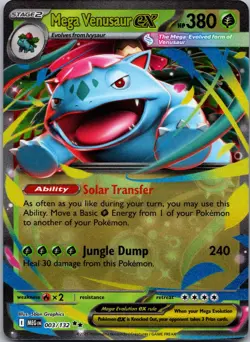 Mega Venusaur ex 003/132 Double Rare Mega Evolution Pokemon Near Mint - Image 1