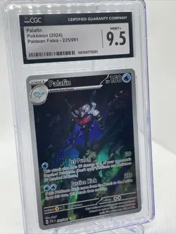 CGC Gem Mint+ 9.5 Palafin Illustration Rare 225/091 Pokemon Paldean Fates - Image 1