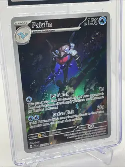 CGC Gem Mint+ 9.5 Palafin Illustration Rare 225/091 Pokemon Paldean Fates - Image 2