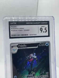 CGC Gem Mint+ 9.5 Palafin Illustration Rare 225/091 Pokemon Paldean Fates - Image 3