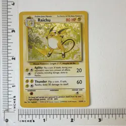 Pokemon Raichu Base Set Holo Rare 14/102 80 HP Wizards 1999 English Unlimited - Image 1