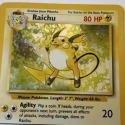 Pokemon Raichu Base Set Holo Rare 14/102 80 HP Wizards 1999 English Unlimited - Image 2