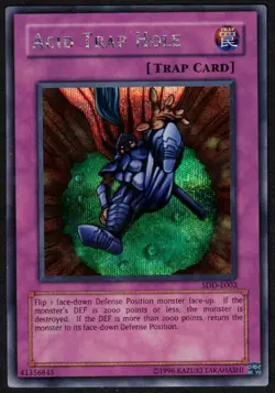 Yugioh Acid Trap Hole SDD-E002 Prismatic Secret Rare - LP - Image 1