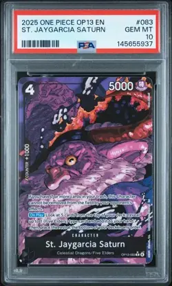 2025 One Piece Op13-Carrying On His Will ST. Jaygarcia Saturn PSA 10 #083 - Image 1