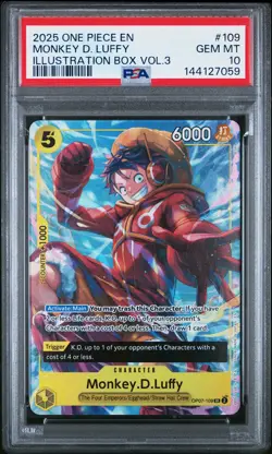 Monkey D. Luffy PSA10 2025 One Piece Promos Illustration Box Vol.3 #109 - Image 1
