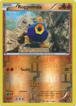 Roggenrola - 48/119 - Common - Reverse Holo LP, English Pokemon Phantom Forces - Image 1