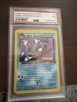 Pokemon Dark Gyarados TCG Prerelease Card 08/82 WOTC Promo Holo PSA 7 - Image 1