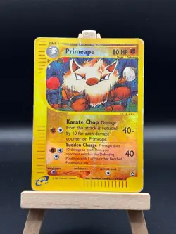 Pokemon TCG Primeape Reverse Holo Rare Card Aquapolis HP/DMG 029/147 (P3) - Image 1