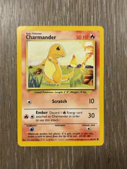 1999-2000 Pokemon CHARMANDER Base Set 4TH PRINT Edition Card 46/102 WotC UK NM - Image 1