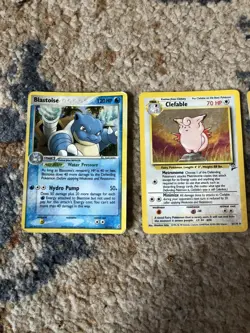 Pokemon TCG Holo Card Lot 4 Blastoise Clefable Delcatty Kangaskhan Vintage Mixed - Image 2