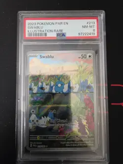 Pokemon TCG: PSA 8 NM-MT Swablu 213/182 Illustration Rare Paradox Rift - Image 1