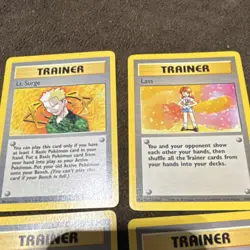 Pokemon TCG Gym Heroes Trainer Lot Lt. Surge Lass Misty Sabrina 4 Cards English - Image 2