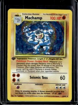 1999 Pokemon 1st Edition Machamp Holo #8/102 - Image 1