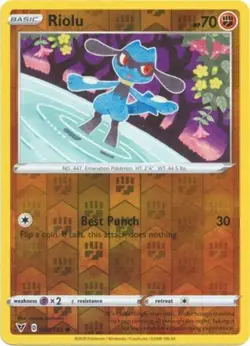 Riolu - 090/185 - Common - Reverse Holo NM, English Pokemon Vivid Voltage - Image 1