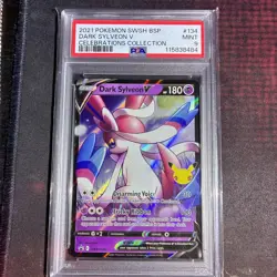 2021 Pokemon Dark Sylveon V SWSH134 Celebrations Collection PSA 9 - Image 1