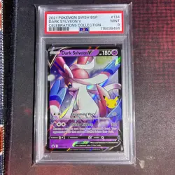 2021 Pokemon Dark Sylveon V SWSH134 Celebrations Collection PSA 9 - Image 3
